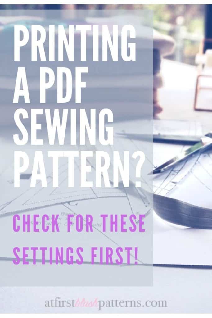 printing a pdf sewing pattern